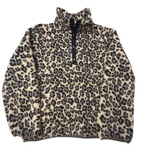 Leopard Print Fleece Pullover
